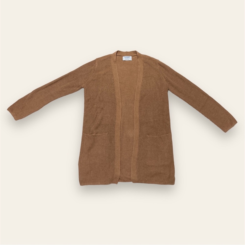 NWT Old Navy Textured Shaker-Stitch Long-Line Open-Front Cardigan Sweater